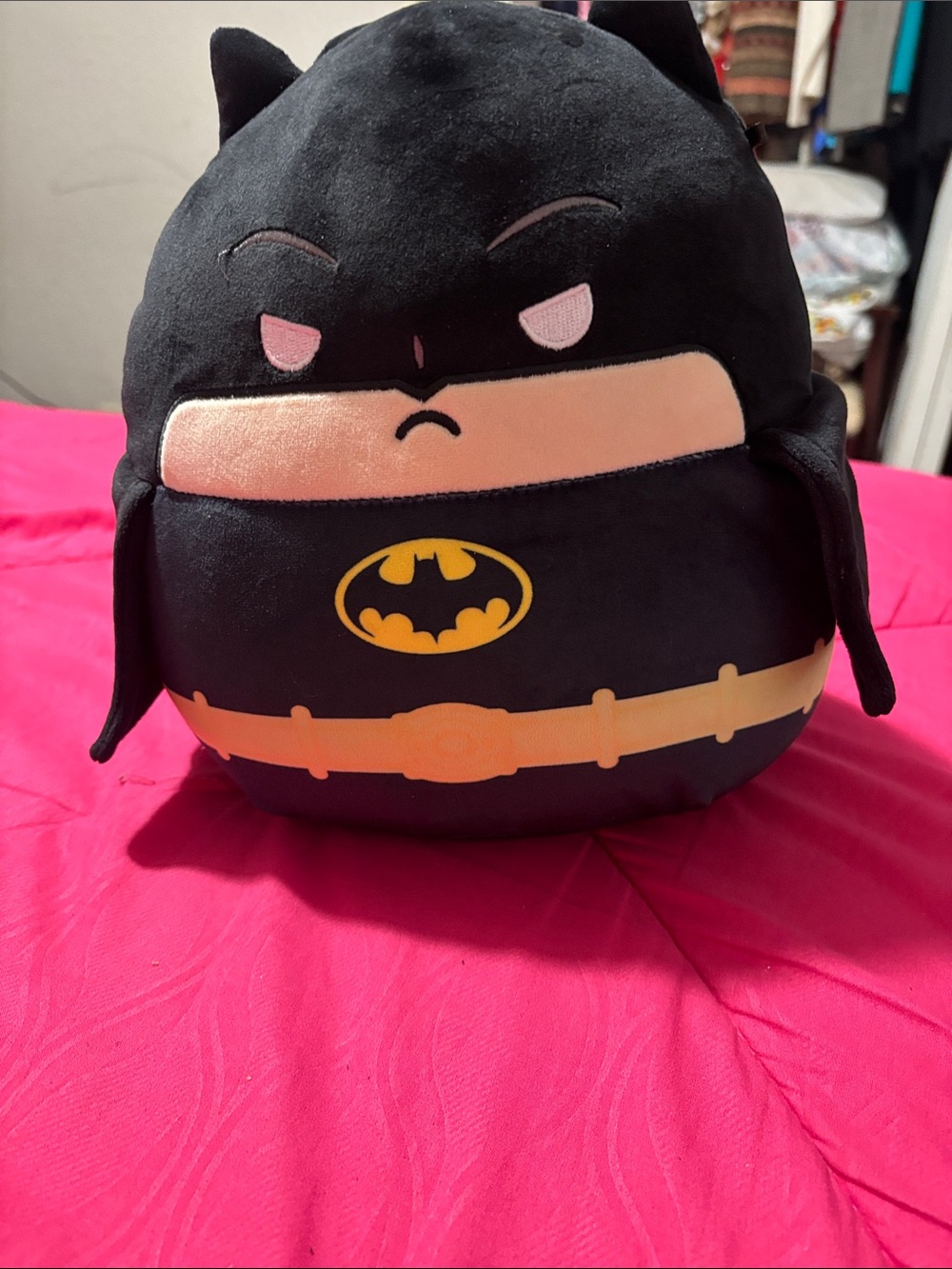 DC Batman Plush Pillow in Black and Yellow